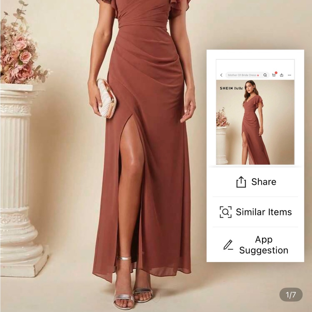 SHEIN Chic Burt Orange Maxi Dress